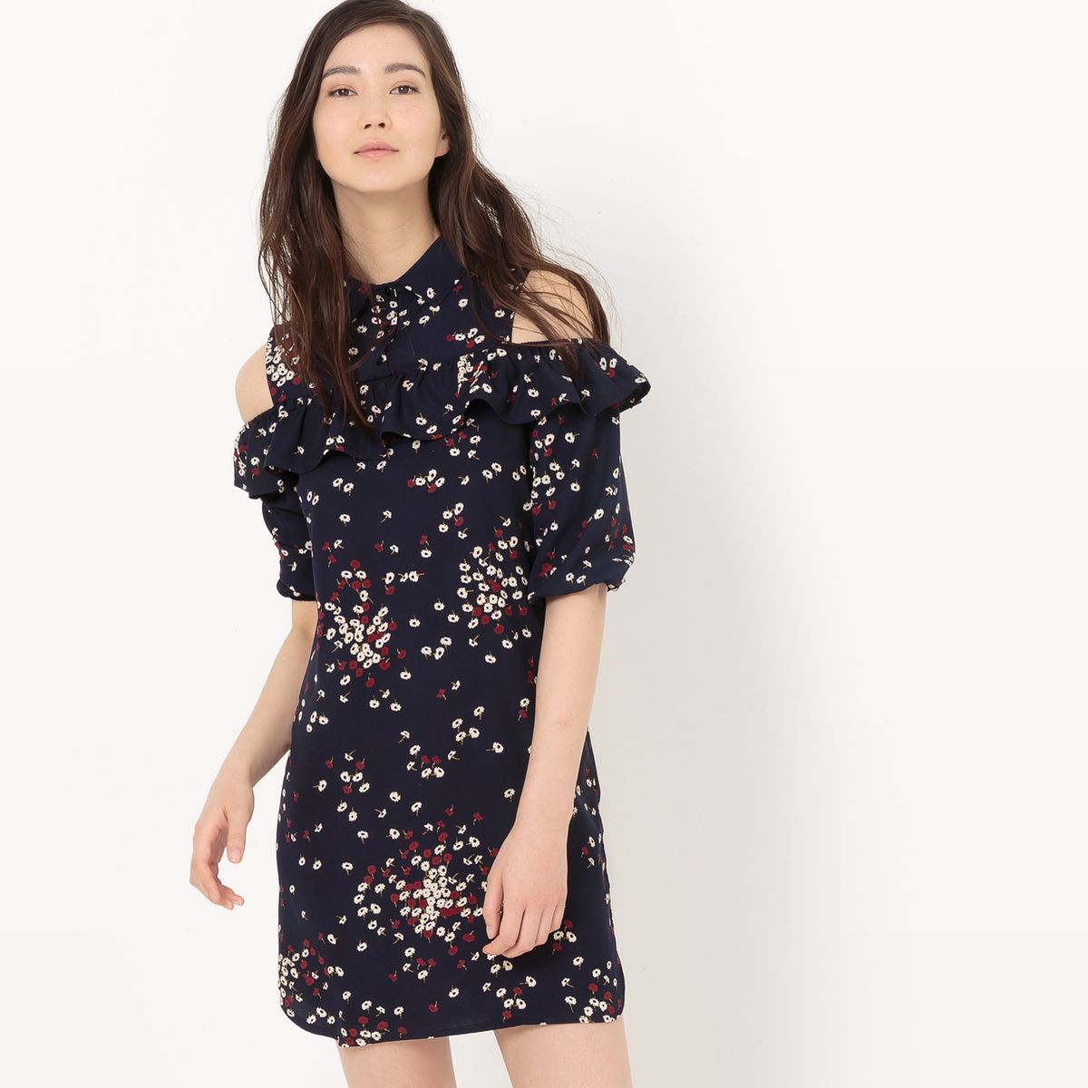 Robe longueur genou, manches 3/4