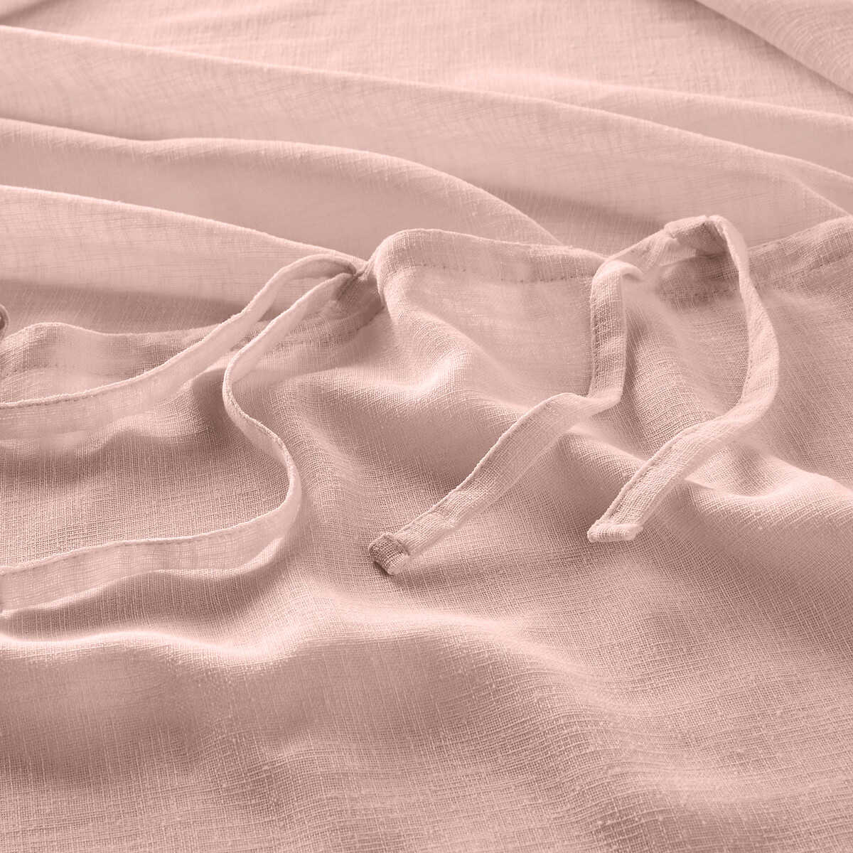 Занавеска LA REDOUTE INTERIEURS С эффектом льна с завязками Nyong 350 x 140 см розовый, размер 350 x 140 см - фото 3