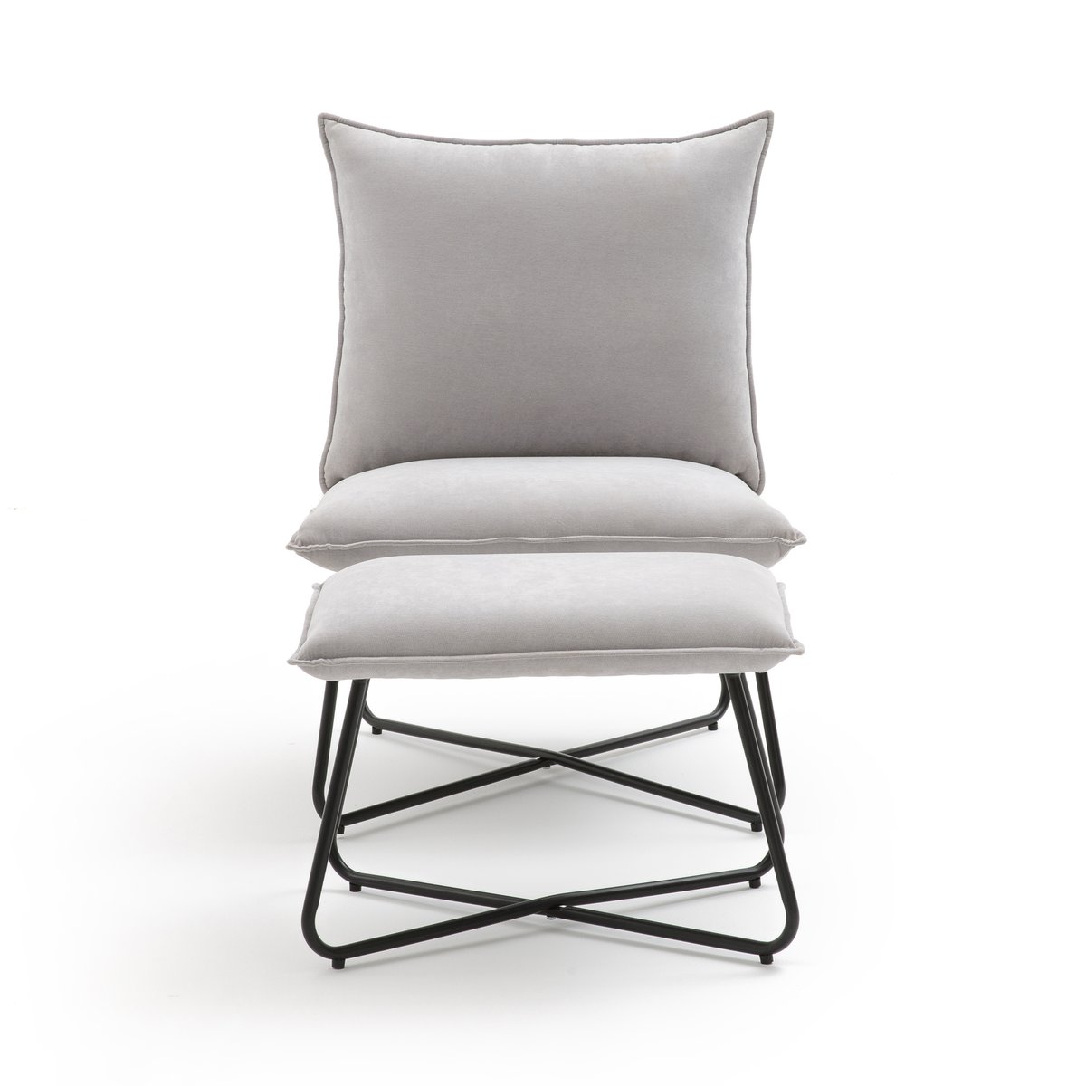 Кресло La Redoute С подножкой RUBY 1-мест. серый, размер 1-мест. - фото 2