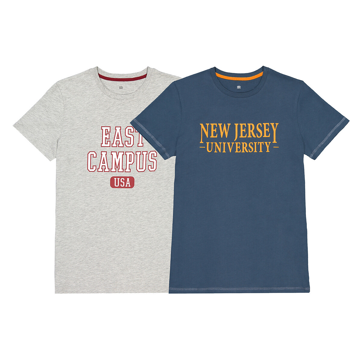 Комплект из 2х футболок с LaRedoute Круглым воротником 10-18 лет 14 серый, размер 14