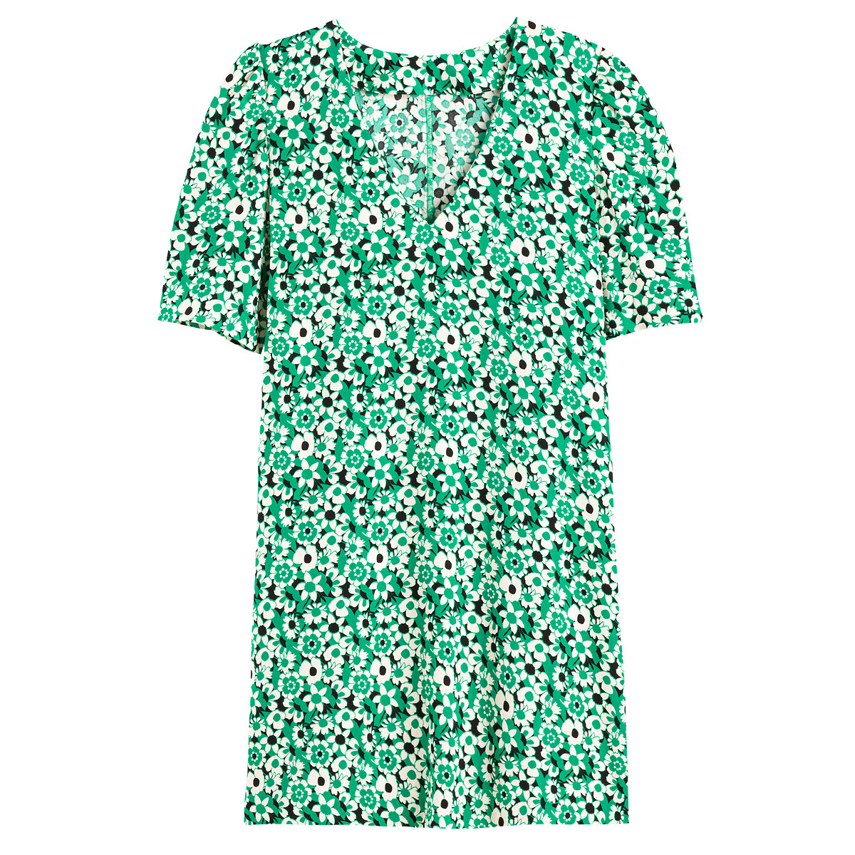 Платье Короткое с V-образным вырезом 50 зеленый LaRedoute, размер 50 - фото 5