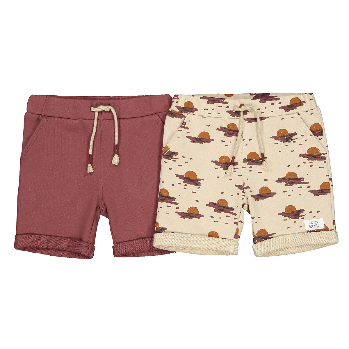 

Комплект из 2 шортов из LA REDOUTE COLLECTIONS, Бежевый, Комплект из 2 шортов из Мольтона биохлопок 3 мес-3 года 6 мес. - 67 см бежевый