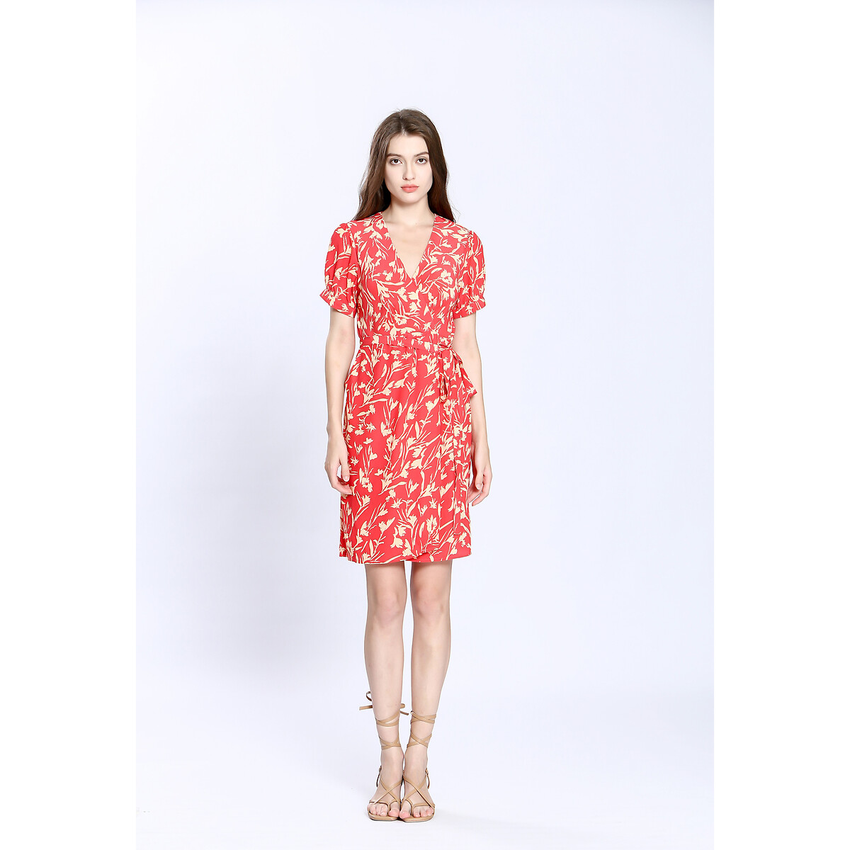 

Платье LaRedoute, Красный, Платье короткое с вырезом с запахом 3(L) красный