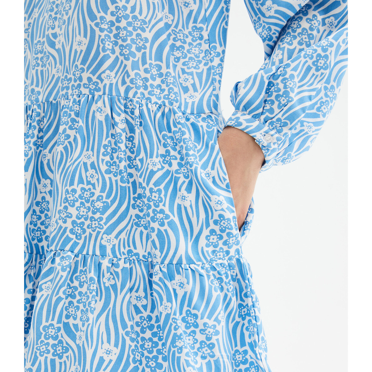 Платье С длинными рукавами и принтом L синий LaRedoute, размер L - фото 3