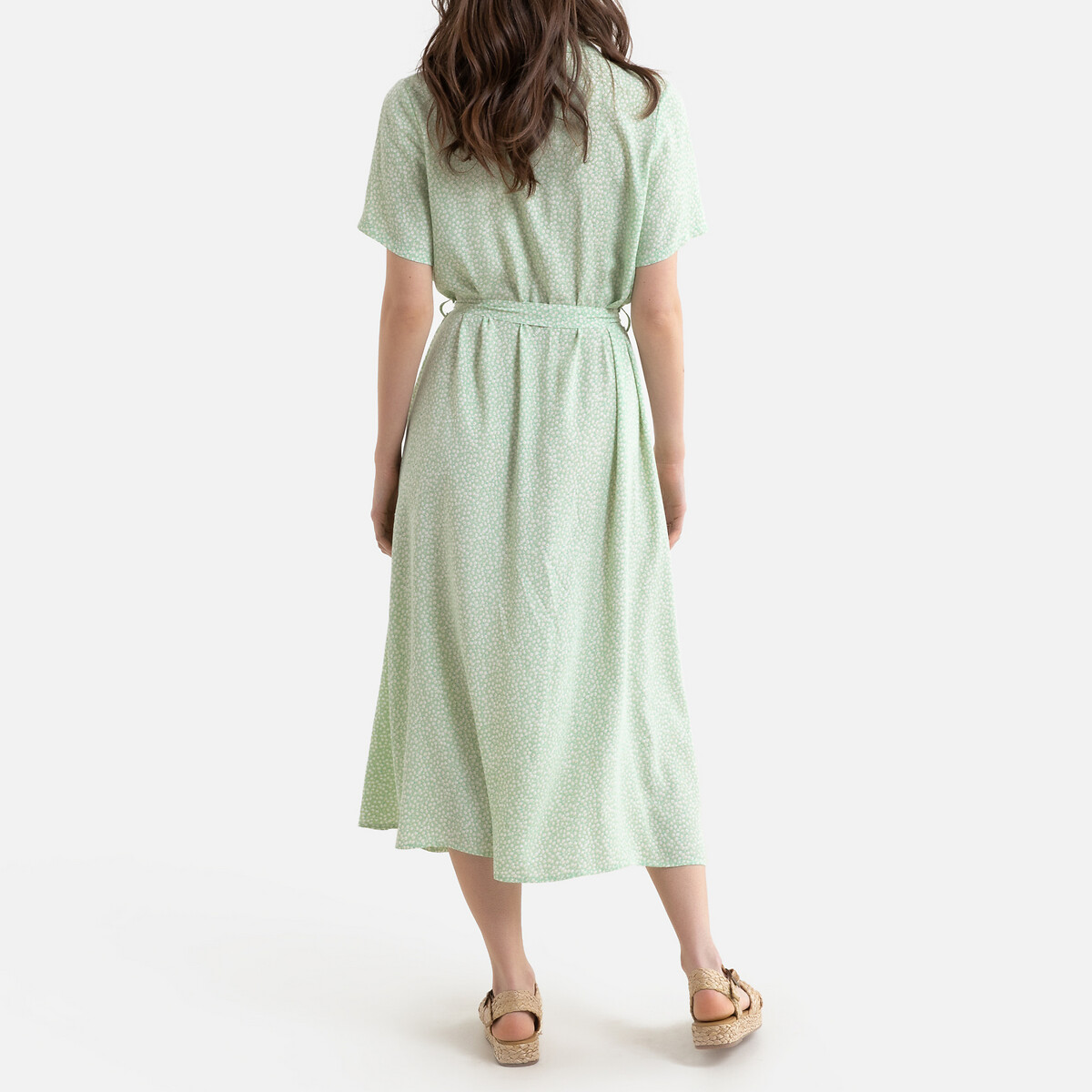 Платье-рубашка LaRedoute Прямое на пуговицах GAEL L зеленый, размер L - фото 4