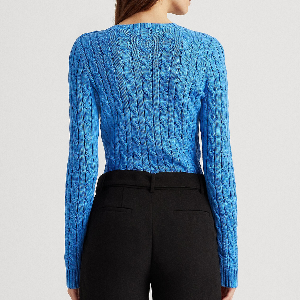 Пуловер LaRedoute С круглым вырезом из тонкого витого трикотажа S синий, размер S - фото 2