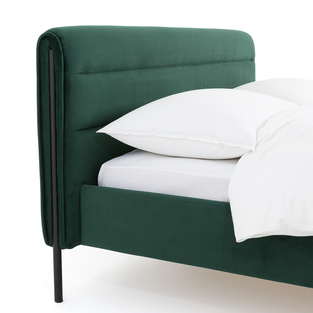 Кровать мягкая с основанием Obias  140 x 190 см зеленый LaRedoute, размер 140 x 190 см - фото 4