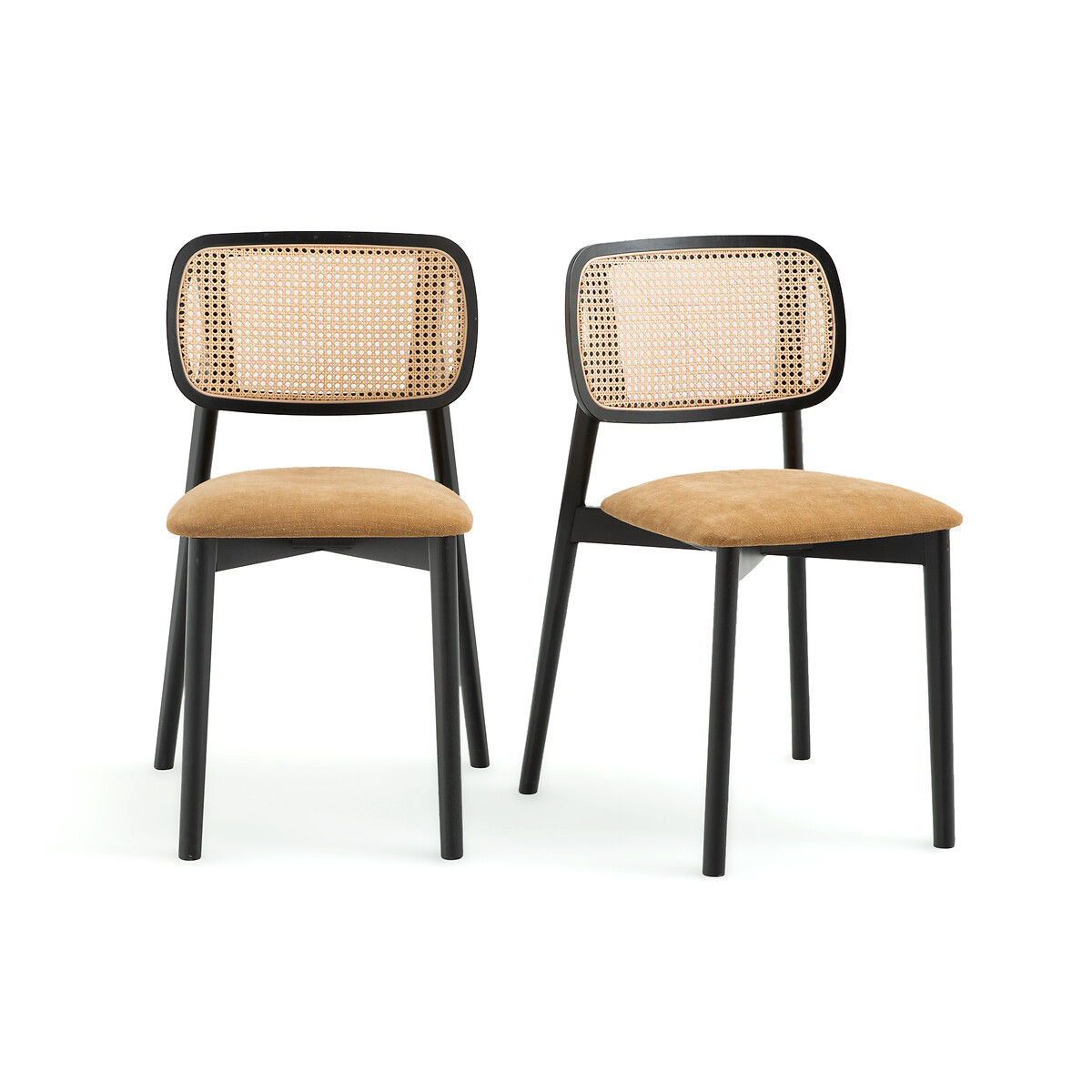 Комплект из 2 стульев из Бука и плетения Rivio единый размер желтый LaRedoute - фото 1
