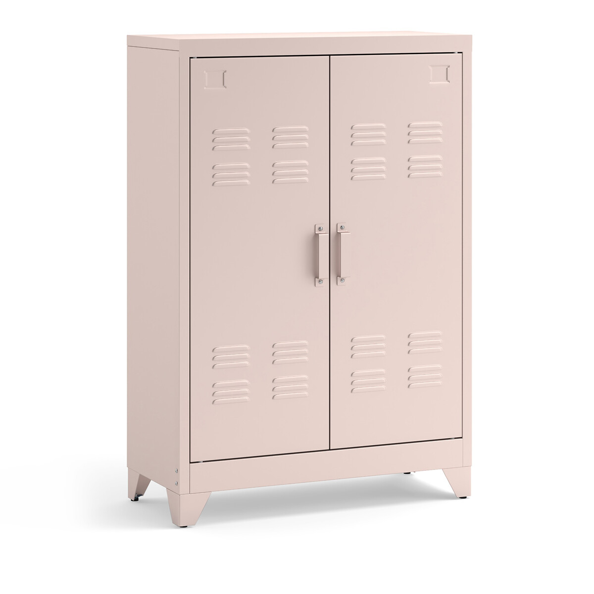 Шкаф низкий с 2 дверками из металла Hiba единый размер розовый