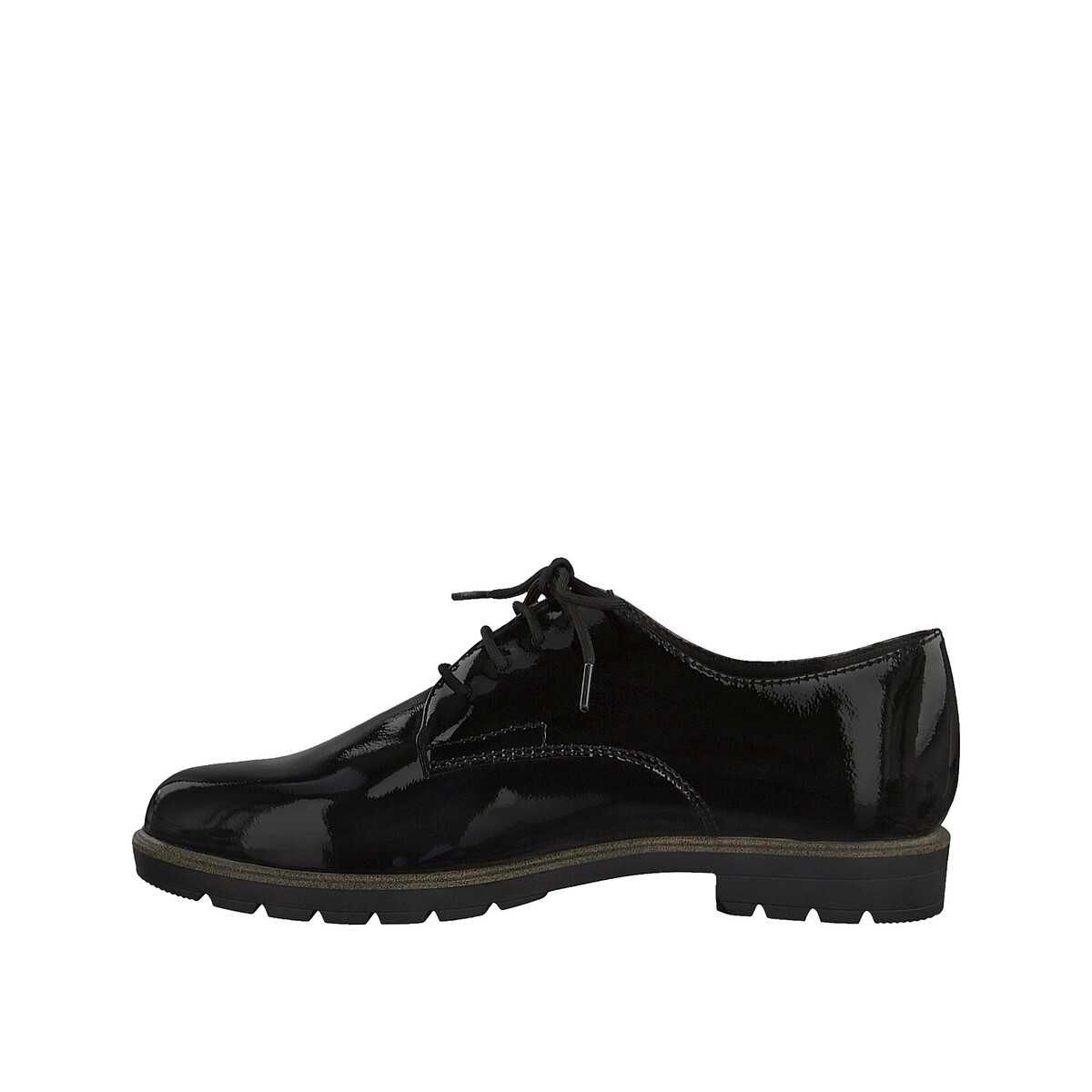 Ботинки-дерби LaRedoute Лакированные 40 черный, размер 40 - фото 4