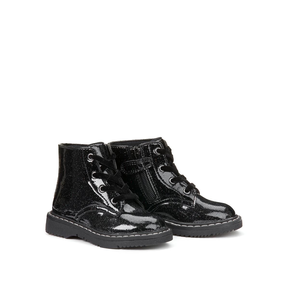 Ботинки На молнии и шнуровке 20 черный LaRedoute, размер 20 - фото 2