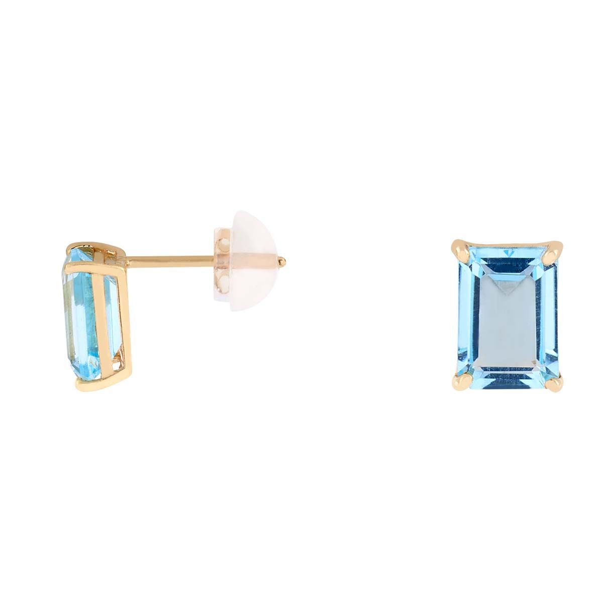 Boucles d'oreilles en Or 375/1000 Jaune et Topaze