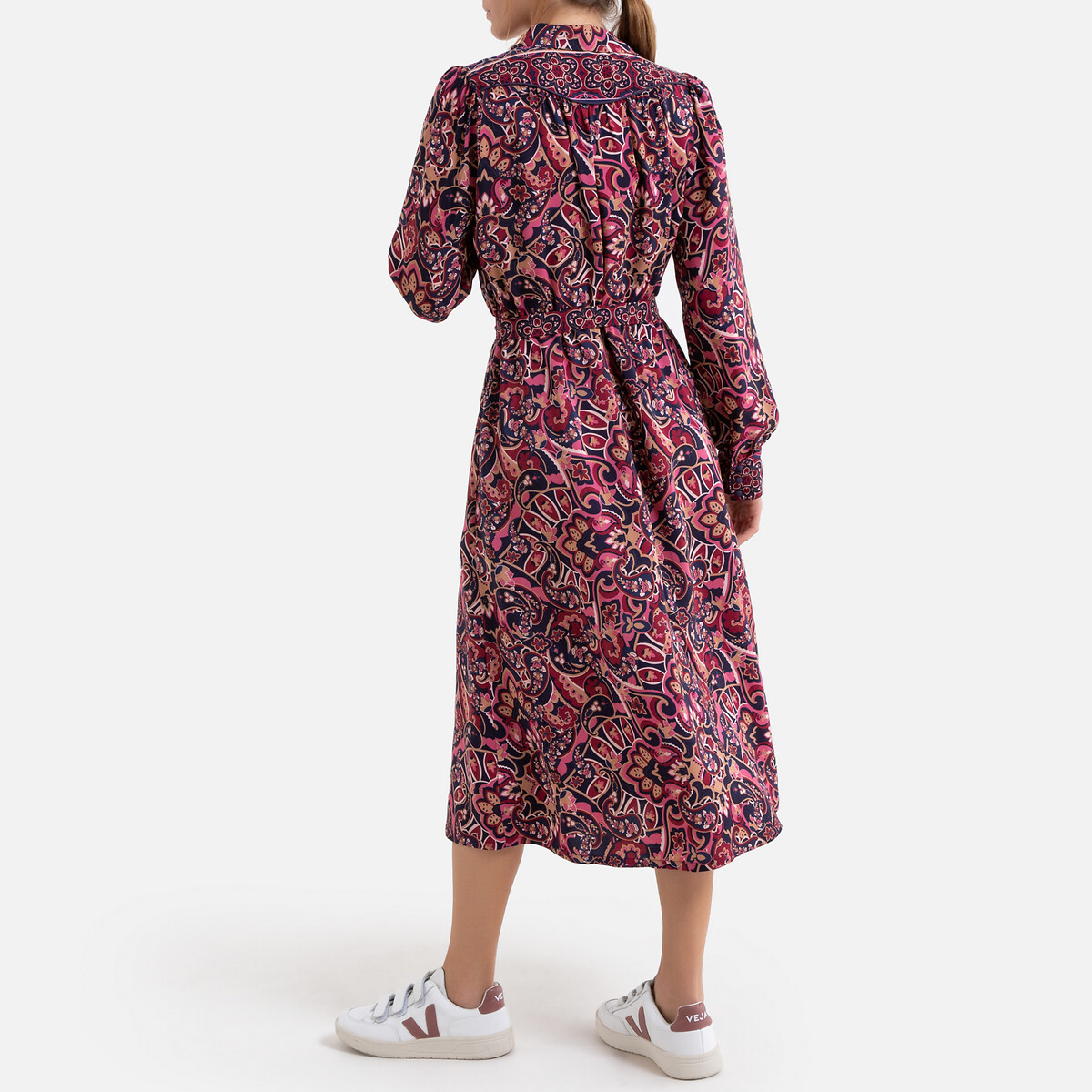 Платье La Redoute Длинное прямое с кашемировым рисунком 0(XS) розовый, размер 0(XS) Длинное прямое с кашемировым рисунком 0(XS) розовый - фото 3