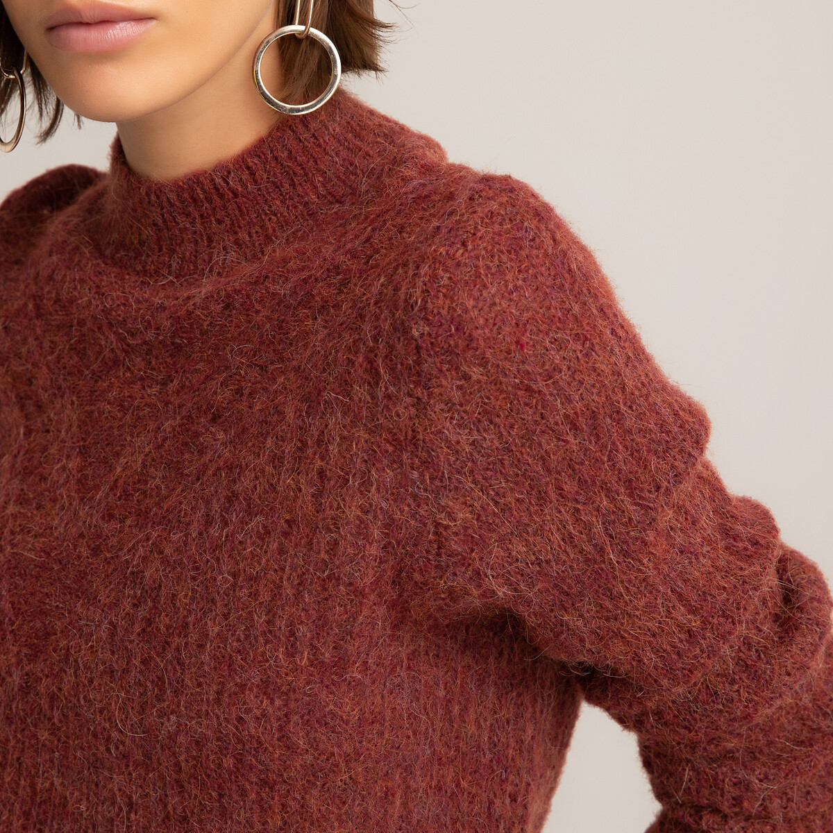 Пуловер LaRedoute С круглым вырезом из плотного трикотажа XL красный, размер XL - фото 3