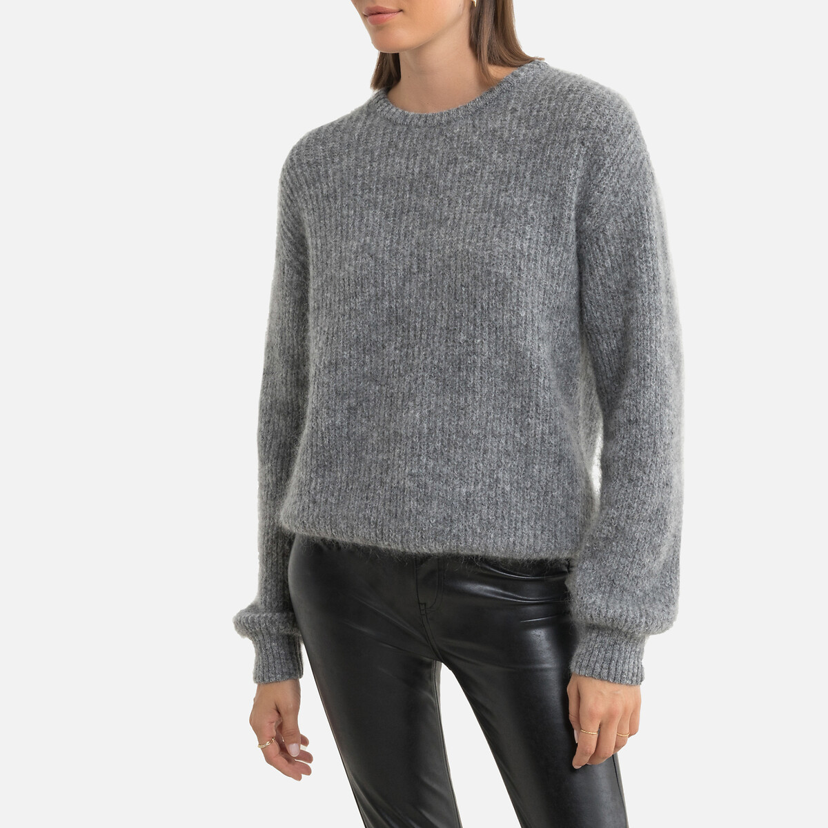 

Вязаный LaRedoute, Серый, Вязаный Свитер с круглым вырезом ROZY XS/S серый