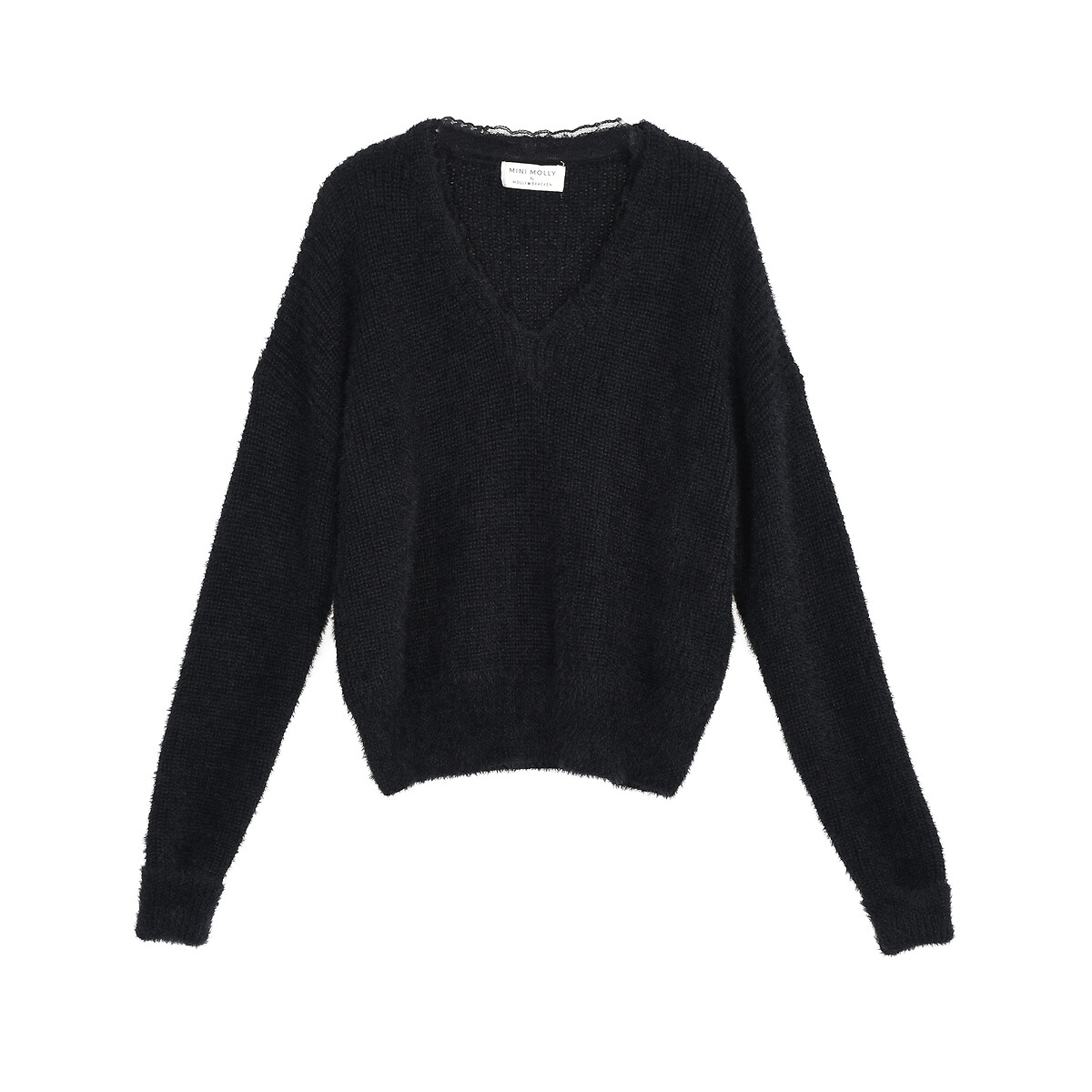 Пуловер С V-образным вырезом 14 лет - 156 см черный LaRedoute, размер 14 лет - 156 см - фото 5