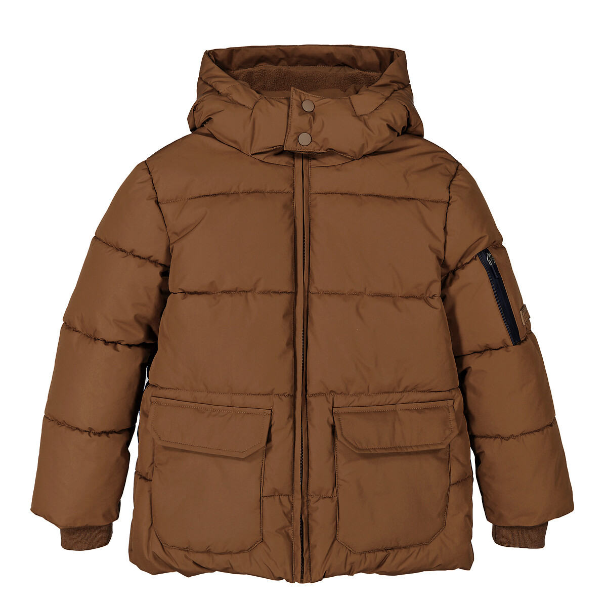 Куртка стеганая утепленная с капюшоном средней длины  3 года - 94 см каштановый LaRedoute, размер 3 года - 94 см - фото 5