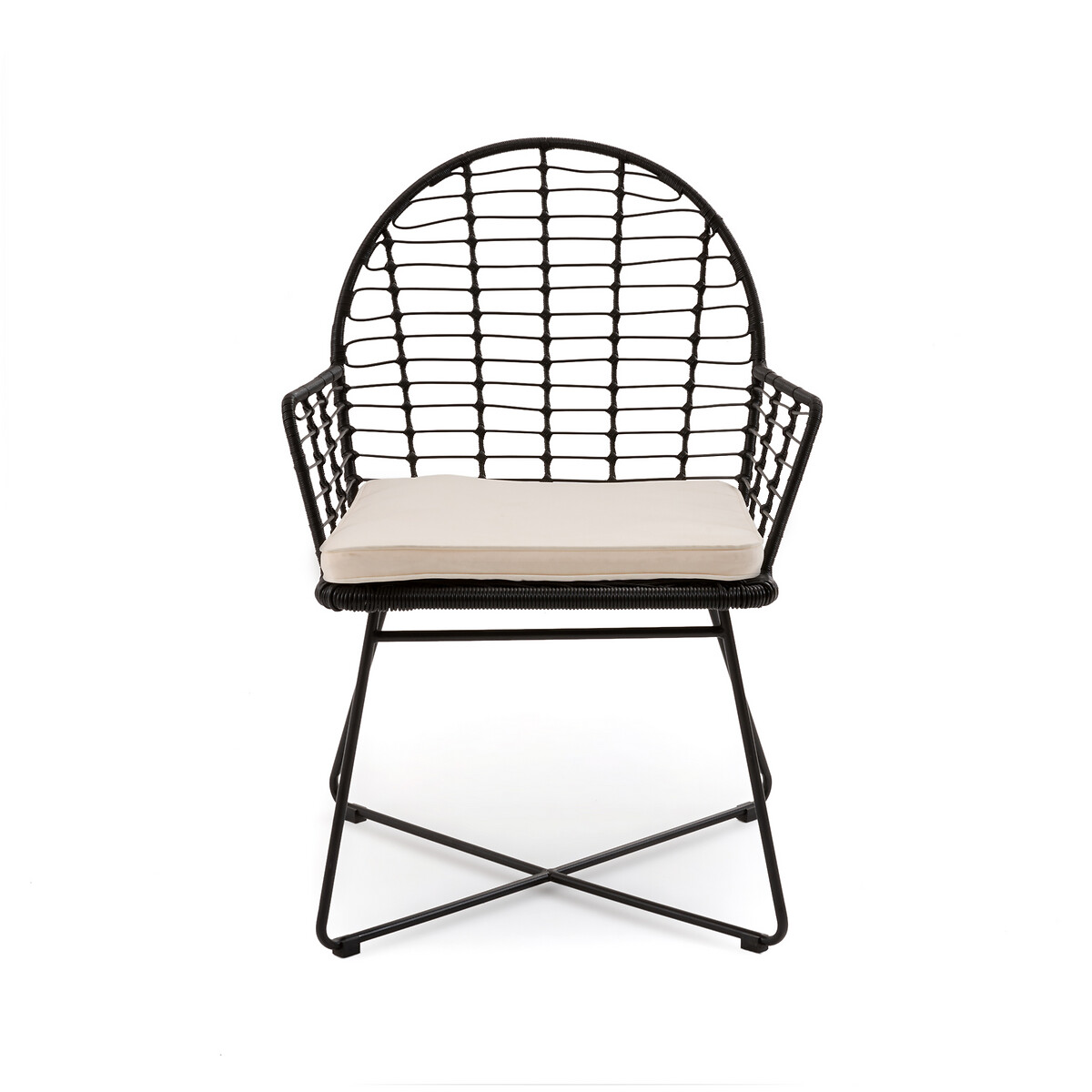 Кресло LaRedoute Садовое из металла и пластика Valou единый размер черный - фото 2