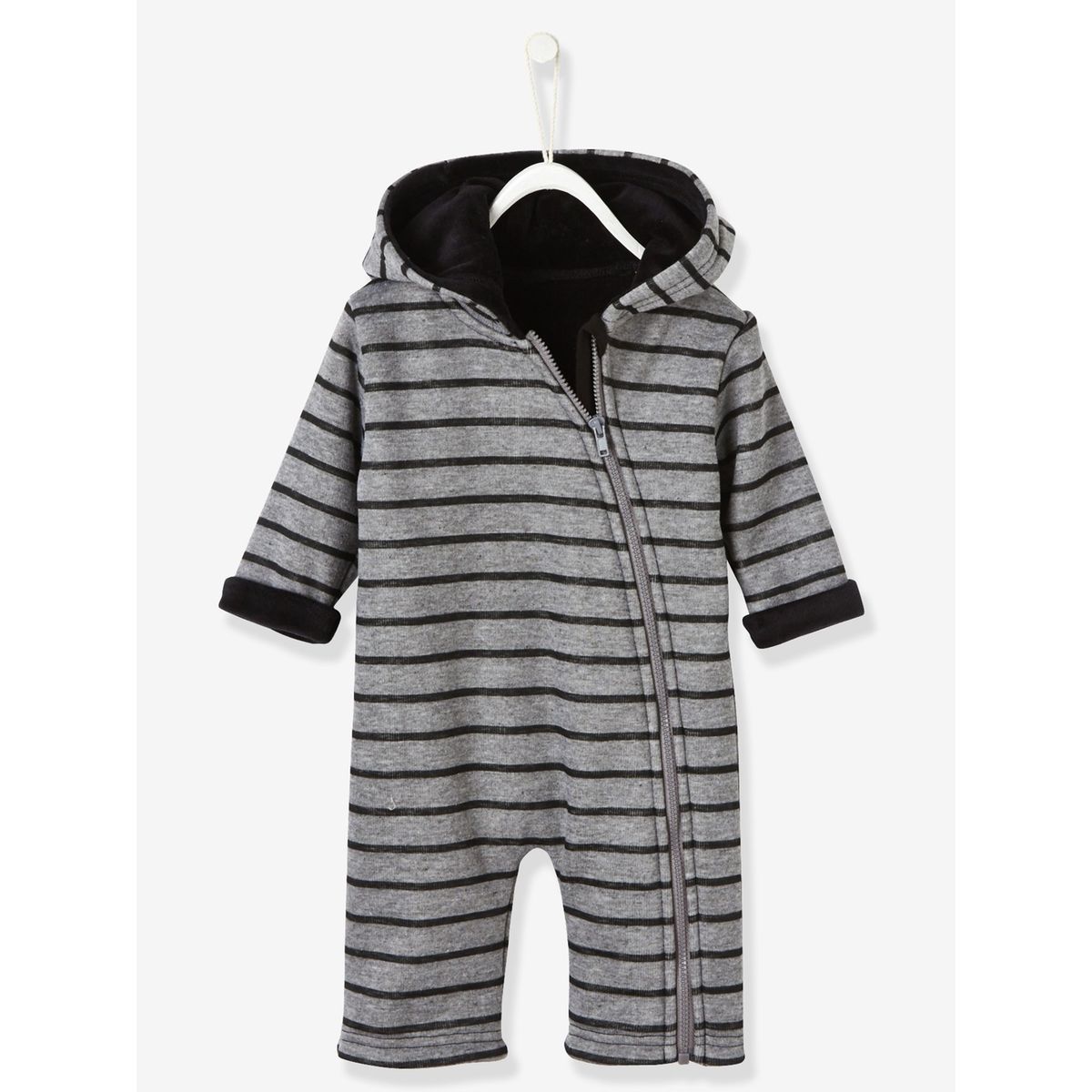 Combinaison bébé molleton doublé à capuche