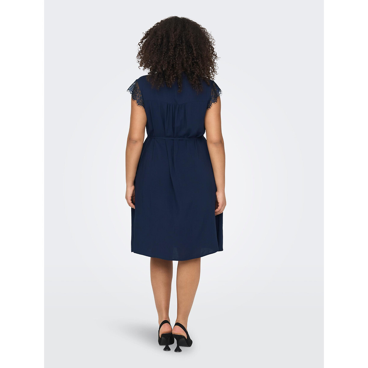 Платье Короткое с завязками 60 синий LaRedoute, размер 60 - фото 5