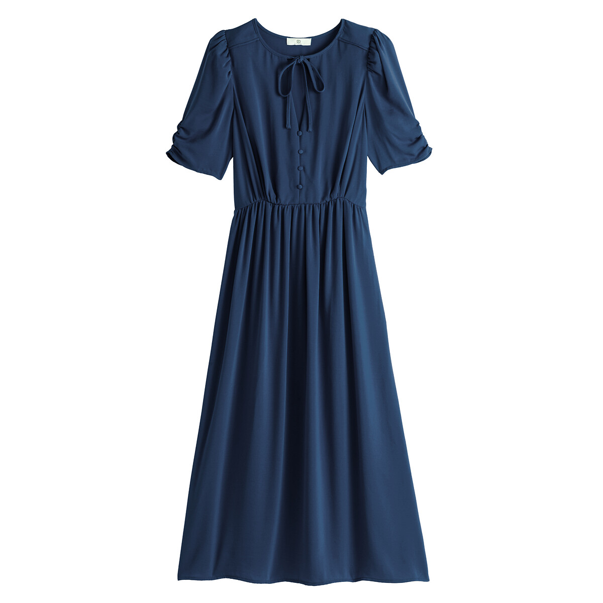 Платье LaRedoute С V-образным вырезом и короткими рукавами 52 синий, размер 52 - фото 5