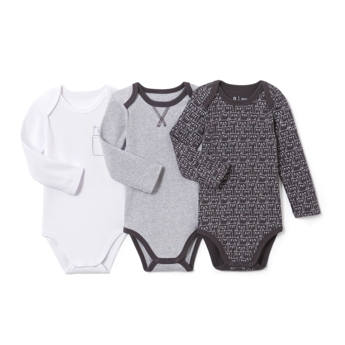 Lot de 3 bodies bébé en coton