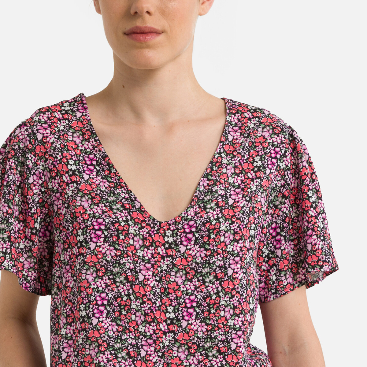 Блузка С короткими рукавами и принтом XS разноцветный LaRedoute, размер XS - фото 3