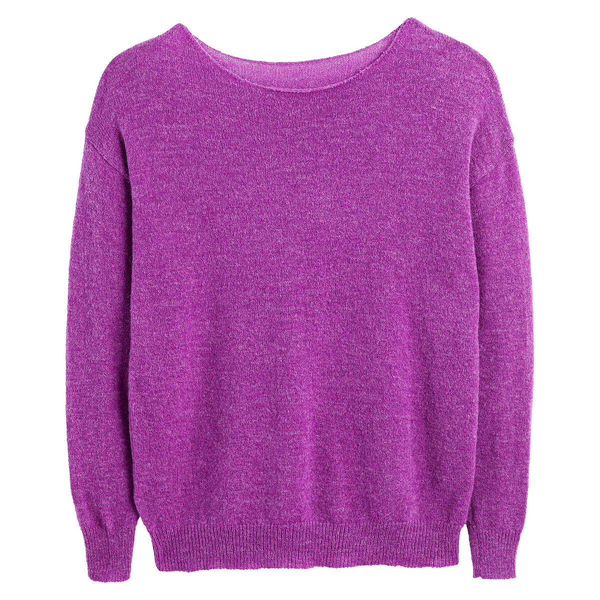 Пуловер Вырез-лодочка M фиолетовый LaRedoute, размер M - фото 5