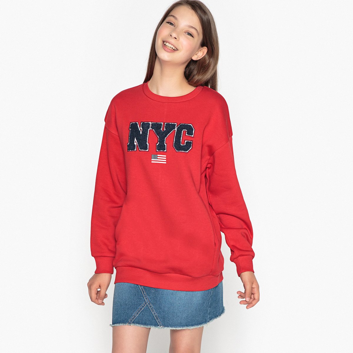 

Свитшот oversize с принтом 10-16 лет