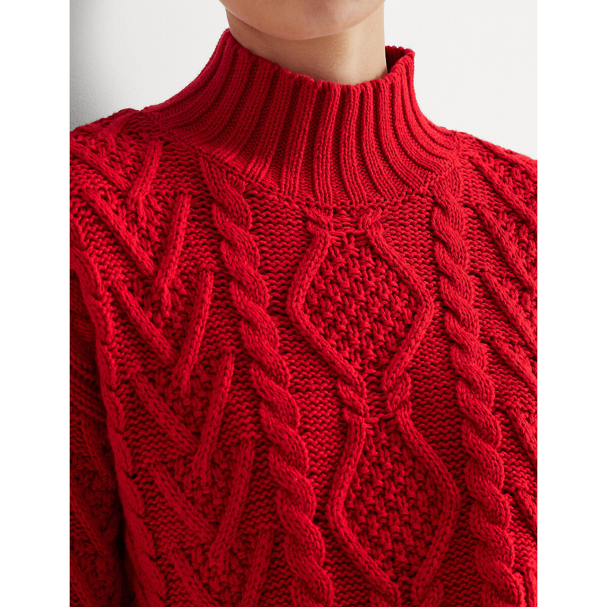 Пуловер LaRedoute С воротником-стойкой из плотного трикотажа S красный, размер S - фото 3