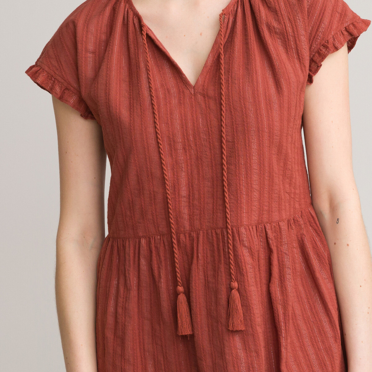 Платье ANNE WEYBURN Расклешенное средней длины с короткими рукавами 48 каштановый, размер 48 - фото 3