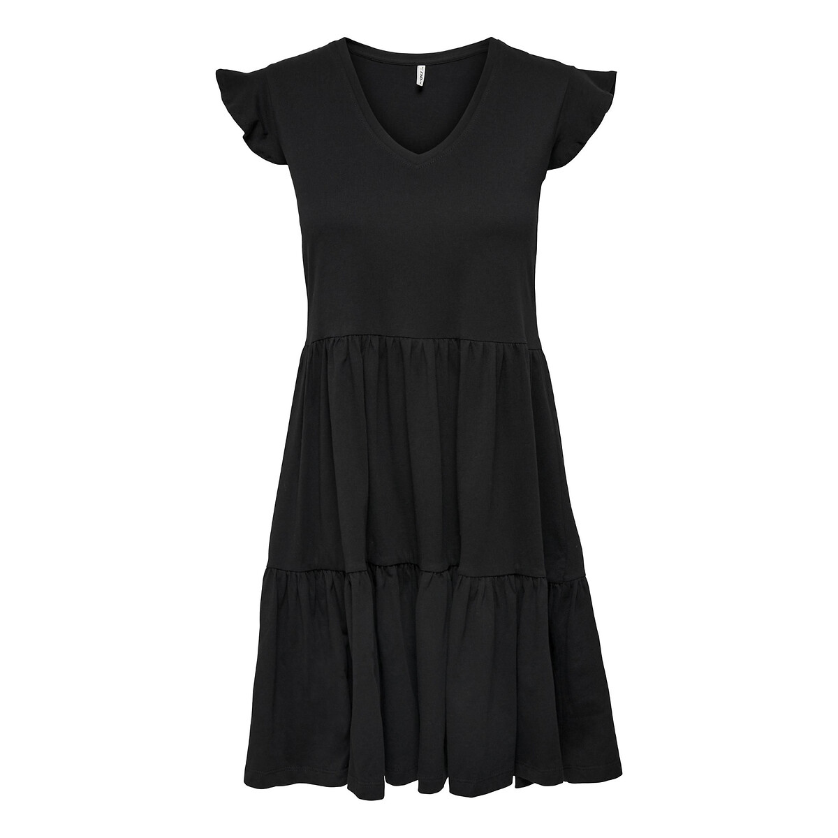 Платье короткое расклешенное с V-образным вырезом  XS черный LaRedoute, размер XS - фото 5