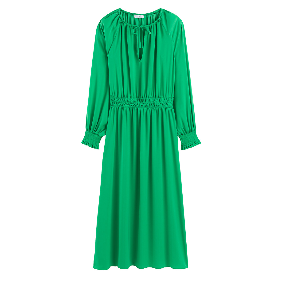 Платье-макси Длинное вставки со сборками 58 зеленый LaRedoute, размер 58 - фото 5