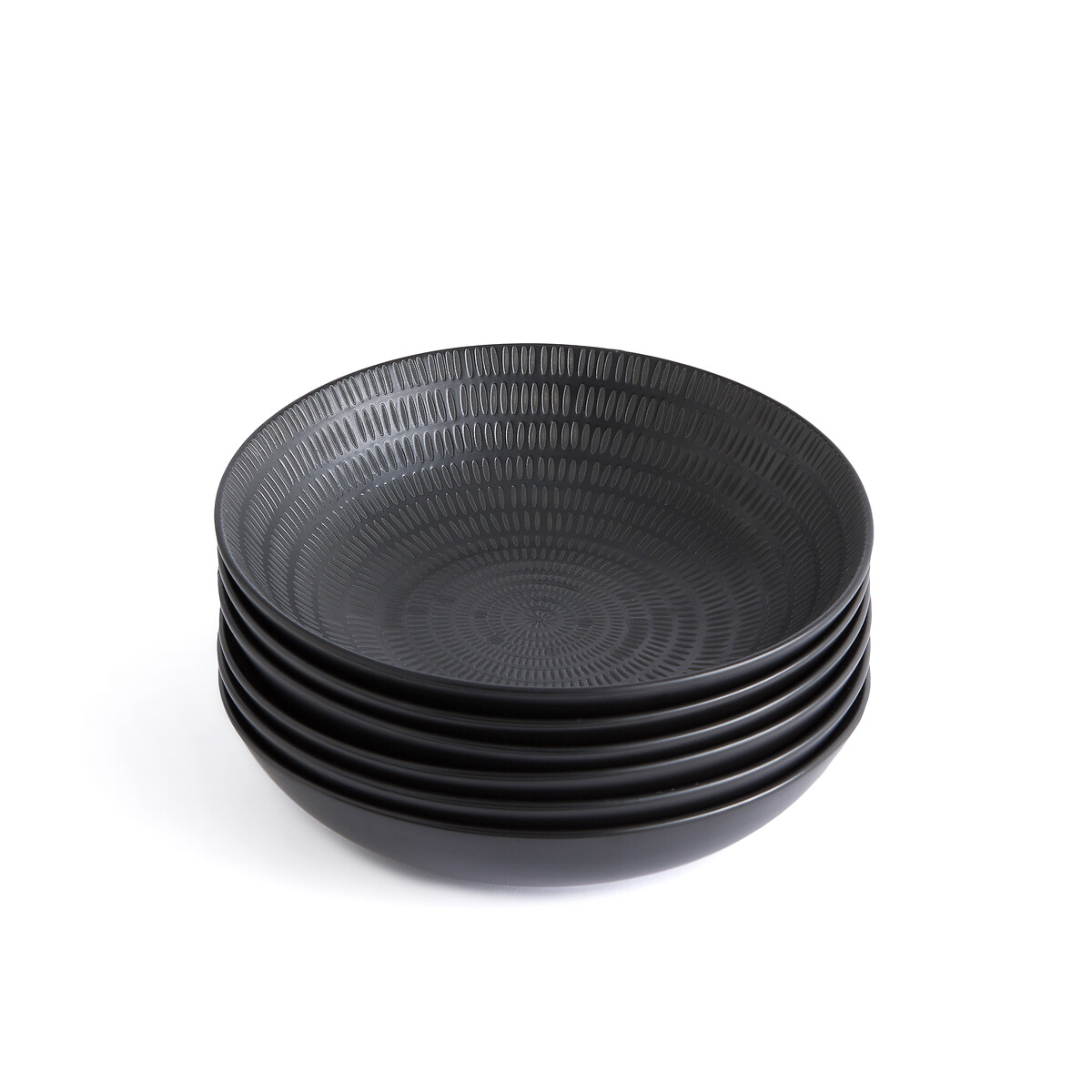 Комплект из шести глубоких тарелок Из керамики Rizia единый размер черный