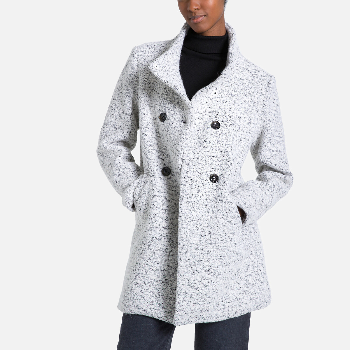 Пальто с воротником-стойкой  M серый LaRedoute, размер M