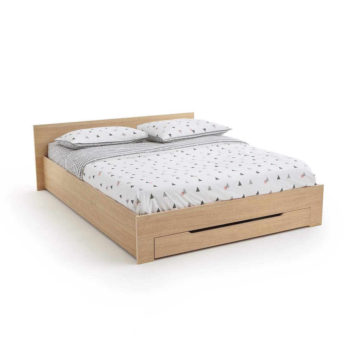 Кровать С каркасом для матраса и выдвижным ящиком CRAWLEY 140 x 190 см каштановый