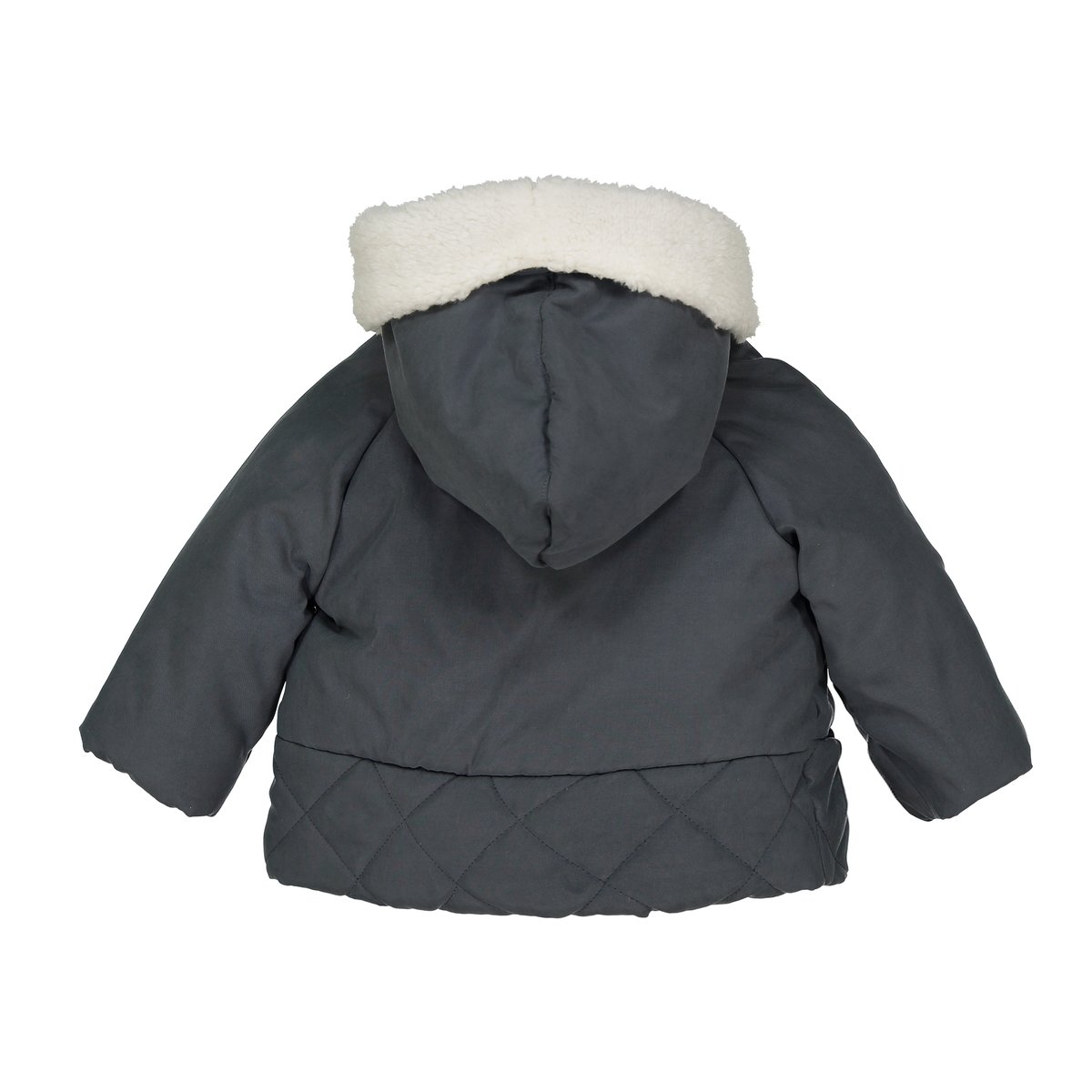 Куртка La Redoute С капюшоном из искусственного меха  мес -  года 3 мес. - 60 см серый, размер 3 мес. - 60 см - фото 2
