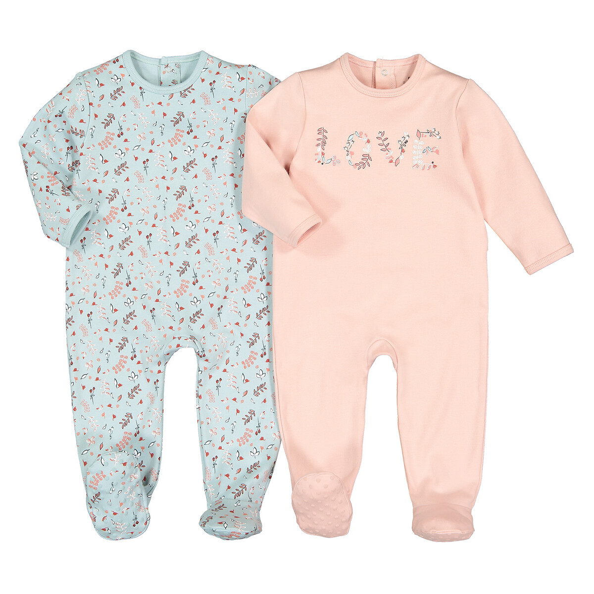 

Комплект из 2 пижам цельных LaRedoute, Розовый, Из биохлопка 0 мес-3 года 18 мес. - 81 см розовый