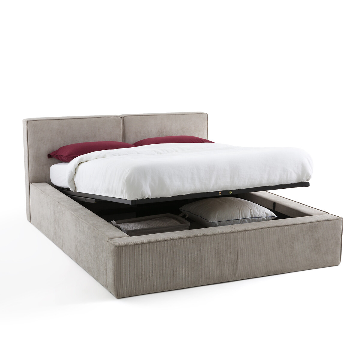 Кровать С ящиком для белья и подъемным основанием Seven 140 x 190 см бежевый