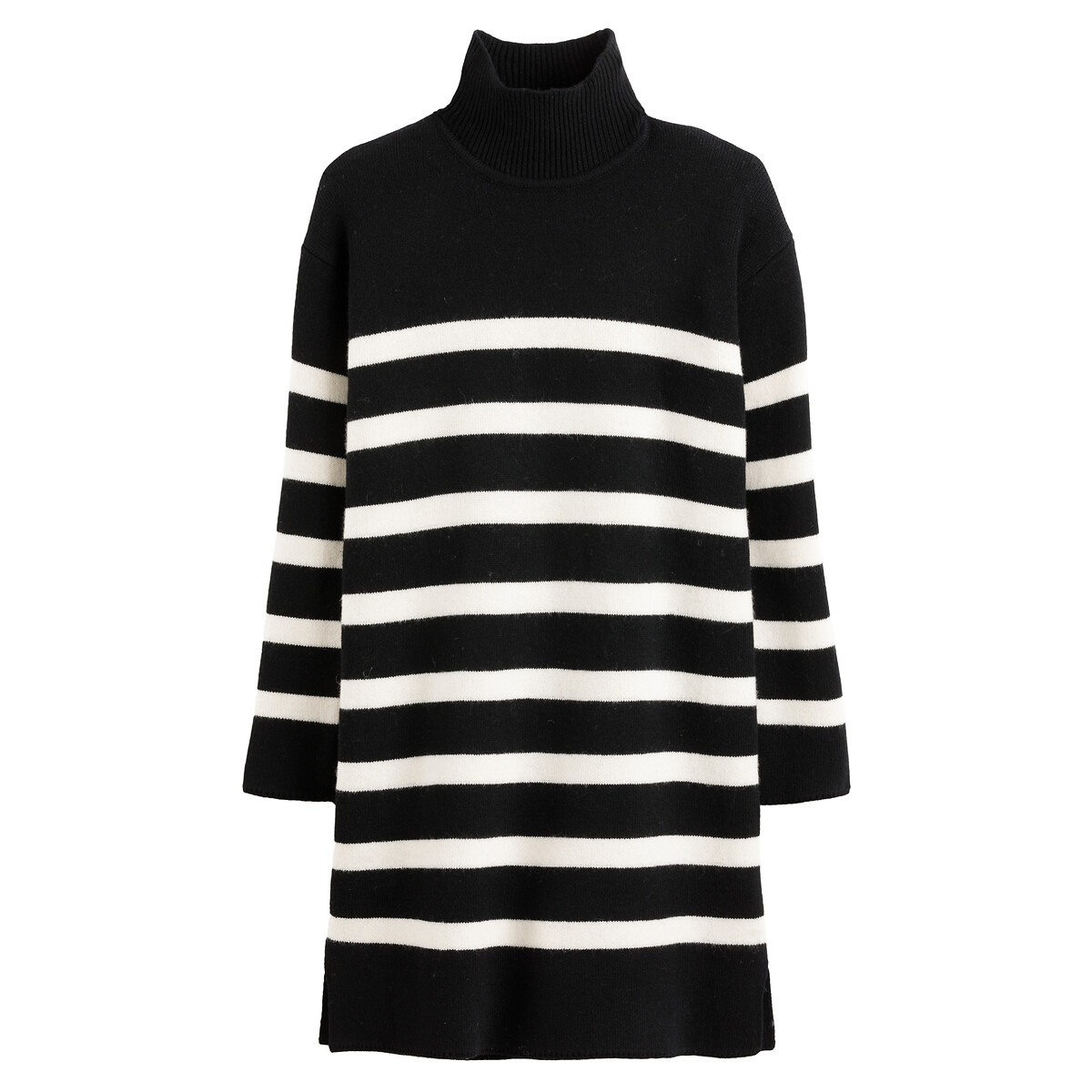 Платье-пуловер Короткое в полоску длинные рукава XS черный LaRedoute, размер XS - фото 5