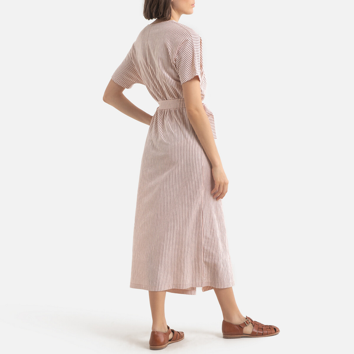 Платье LaRedoute В полоску с запахом GLOUGLOU 0(XS) розовый, размер 0(XS) В полоску с запахом GLOUGLOU 0(XS) розовый - фото 4