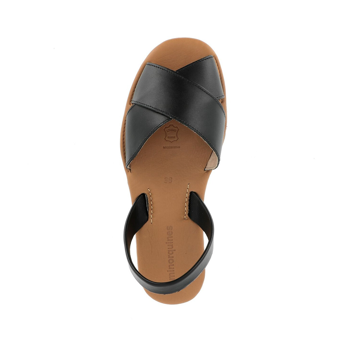 Сандалии MINORQUINES Из кожи на плоском каблуке AVARCA PLATJA 36 черный, размер 36 - фото 3
