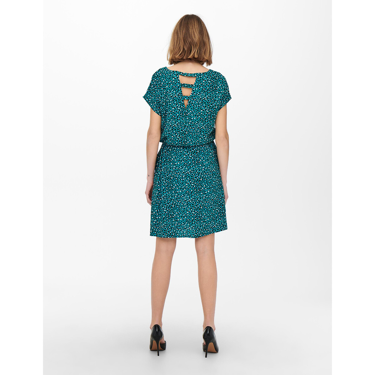 Платье ONLY С леопардовым принтом 40 зеленый, размер 40 - фото 5
