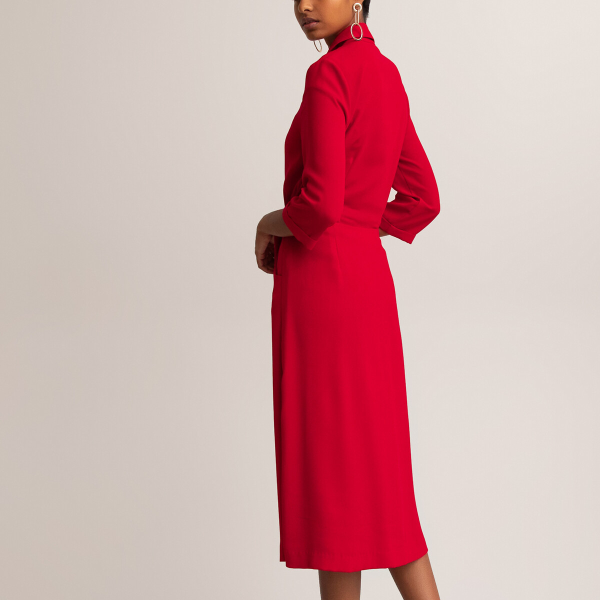 Платье La Redoute С воротником и рукавами 46 (FR) - 52 (RUS) красный, размер 46 (FR) - 52 (RUS) С воротником и рукавами 46 (FR) - 52 (RUS) красный - фото 4