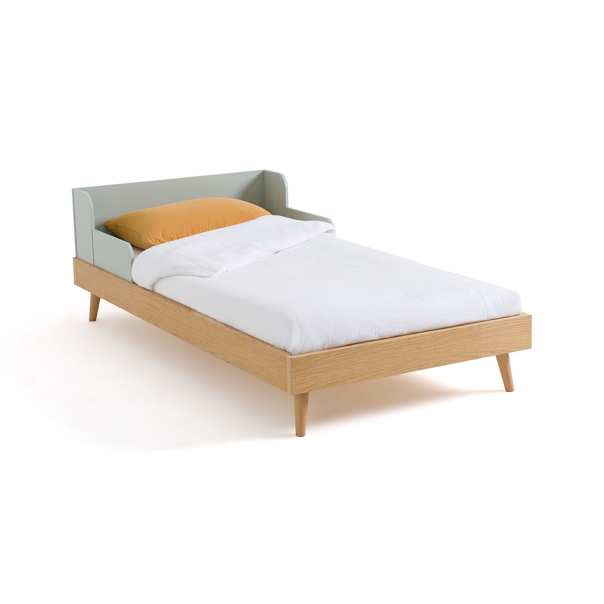 Кровать детская с кроватным основанием Augusto 90 x 190 см каштановый двухъярусная кровать из шпона дуба с пружинным блоком alceste 90 x 190 см каштановый