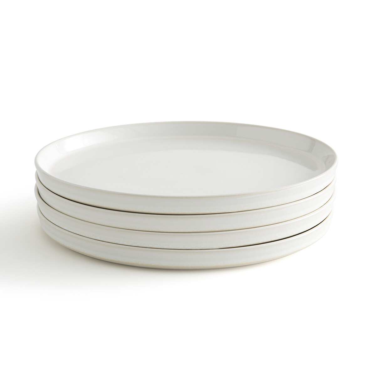 Комплект из 4 плоских тарелок Из керамики Sacha единый размер белый