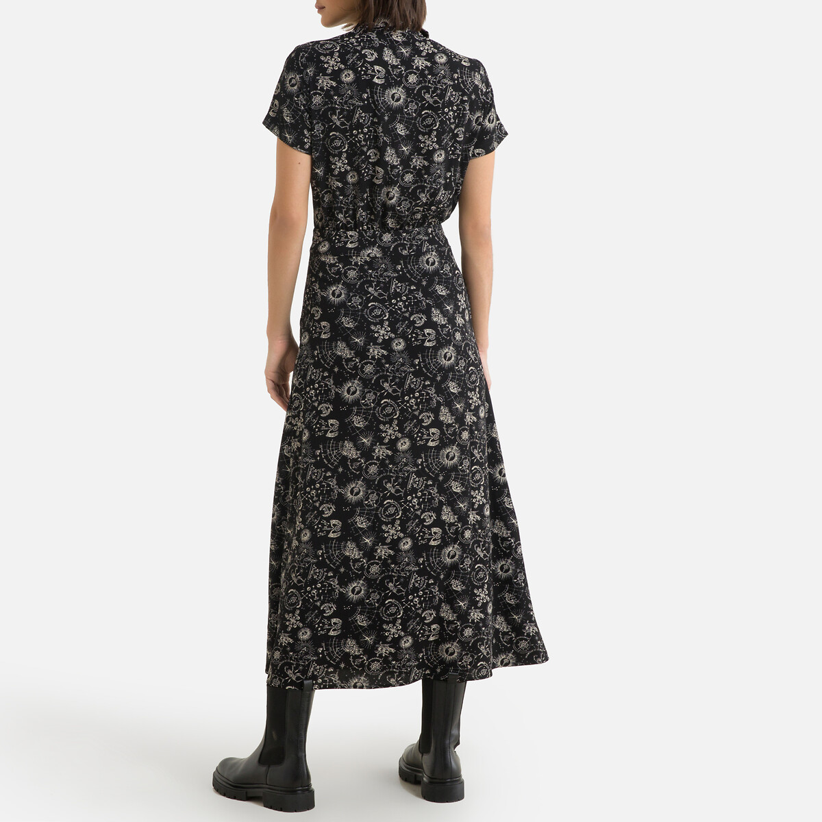 Платье IKKS Прямое с цветочным принтом длиннное 44 черный, размер 44 - фото 4