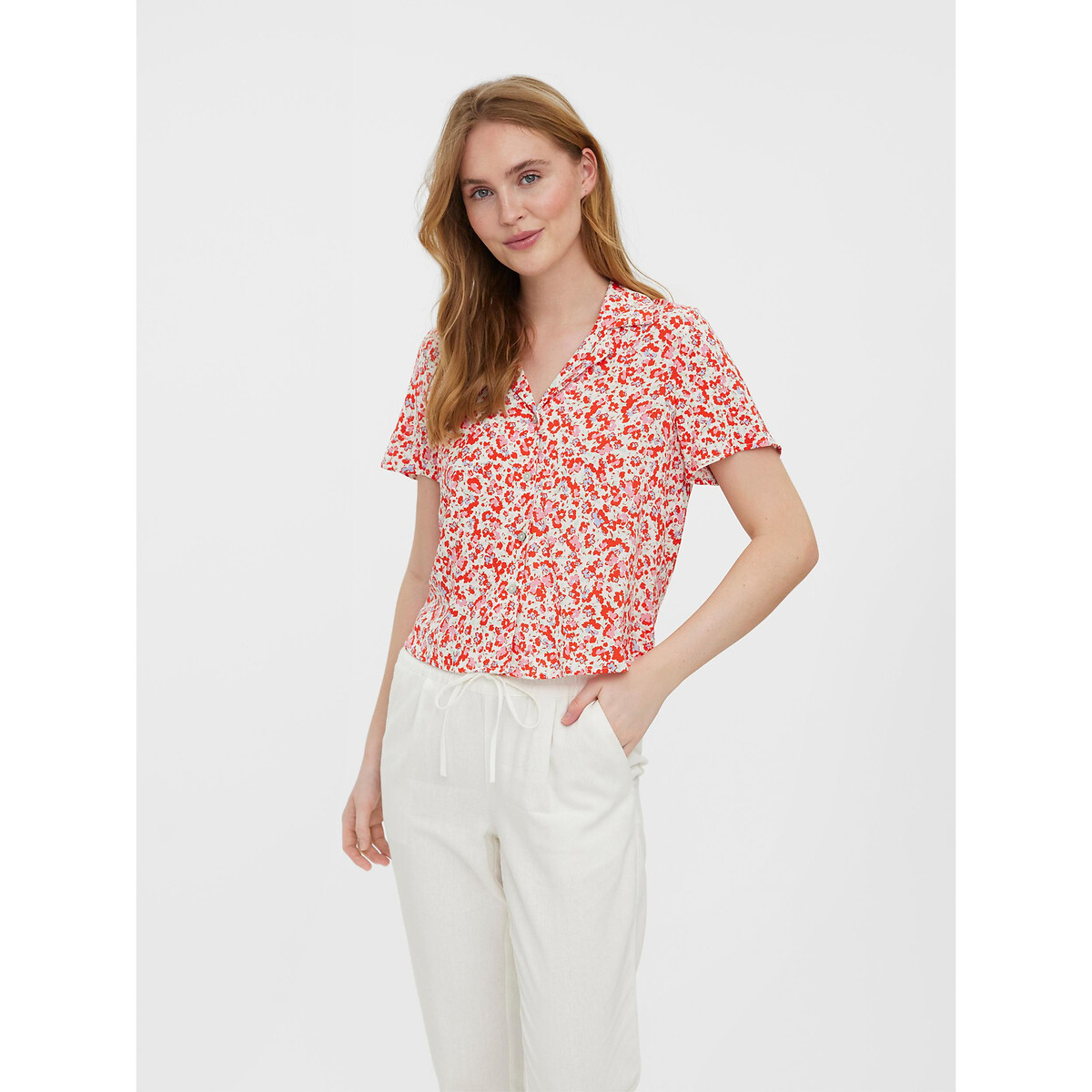 

Блузка VERO MODA, Розовый, Блузка Укороченная с пиджачным воротником XS розовый