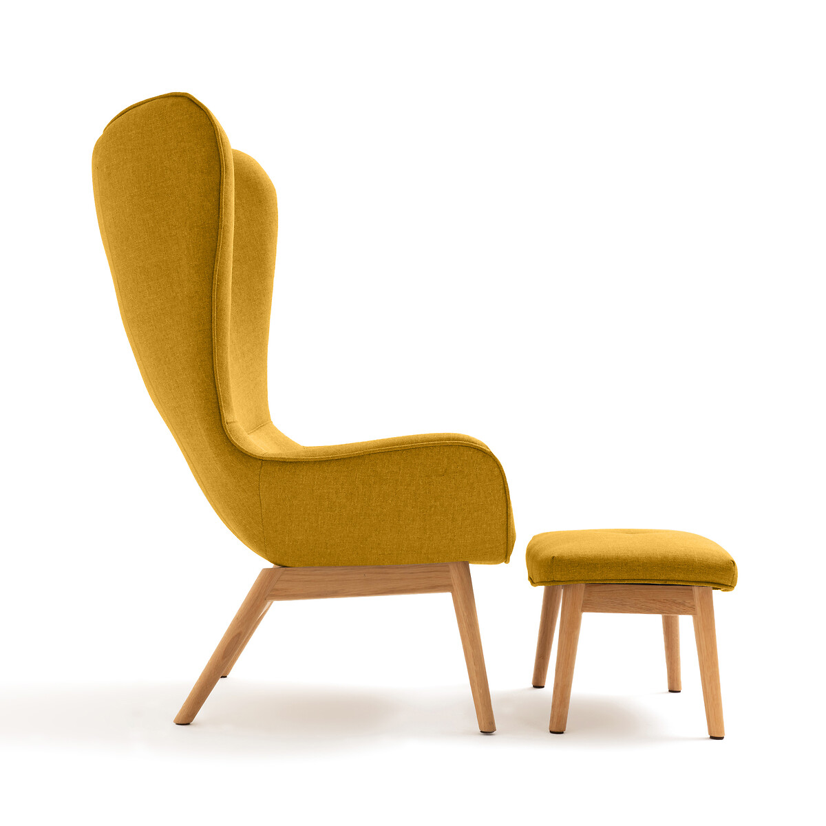 Кресло La Redoute С загнутыми краями и подставкой для ног Crueso единый размер желтый - фото 3