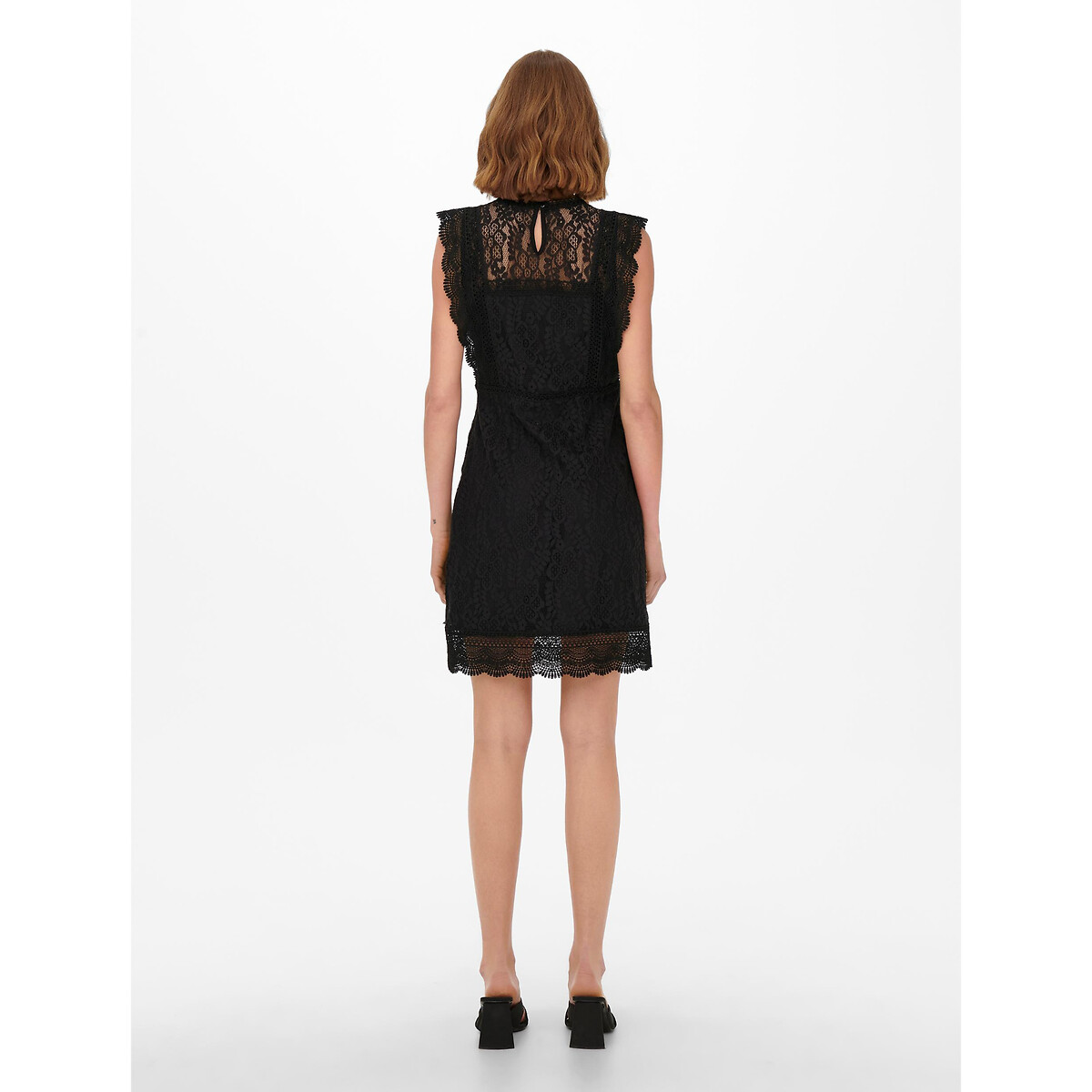 Платье Короткое облегающее из кружева M черный LaRedoute, размер M - фото 5